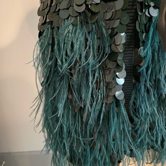 Roberto Cavalli Cardigan with large sequin and feather detail. Size 46 US 10-12 - Picture 3 of 10